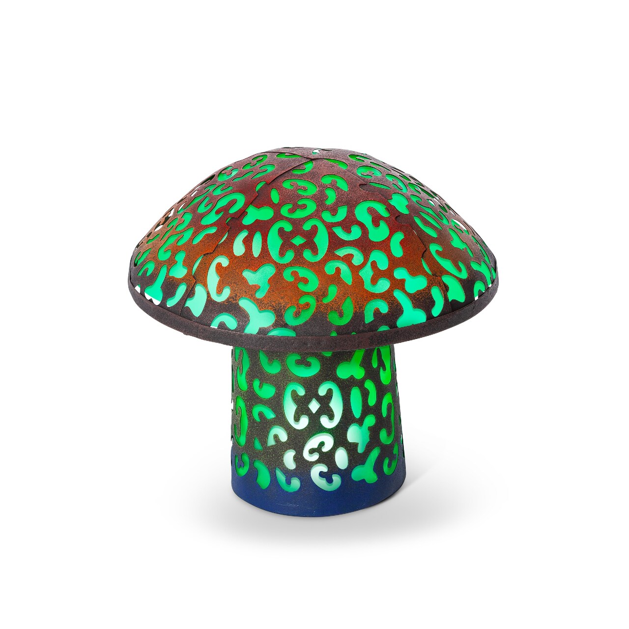Contemporary Home Living LED Solar Lighted Mushroom Garden Decoration - 11.75" - Green
